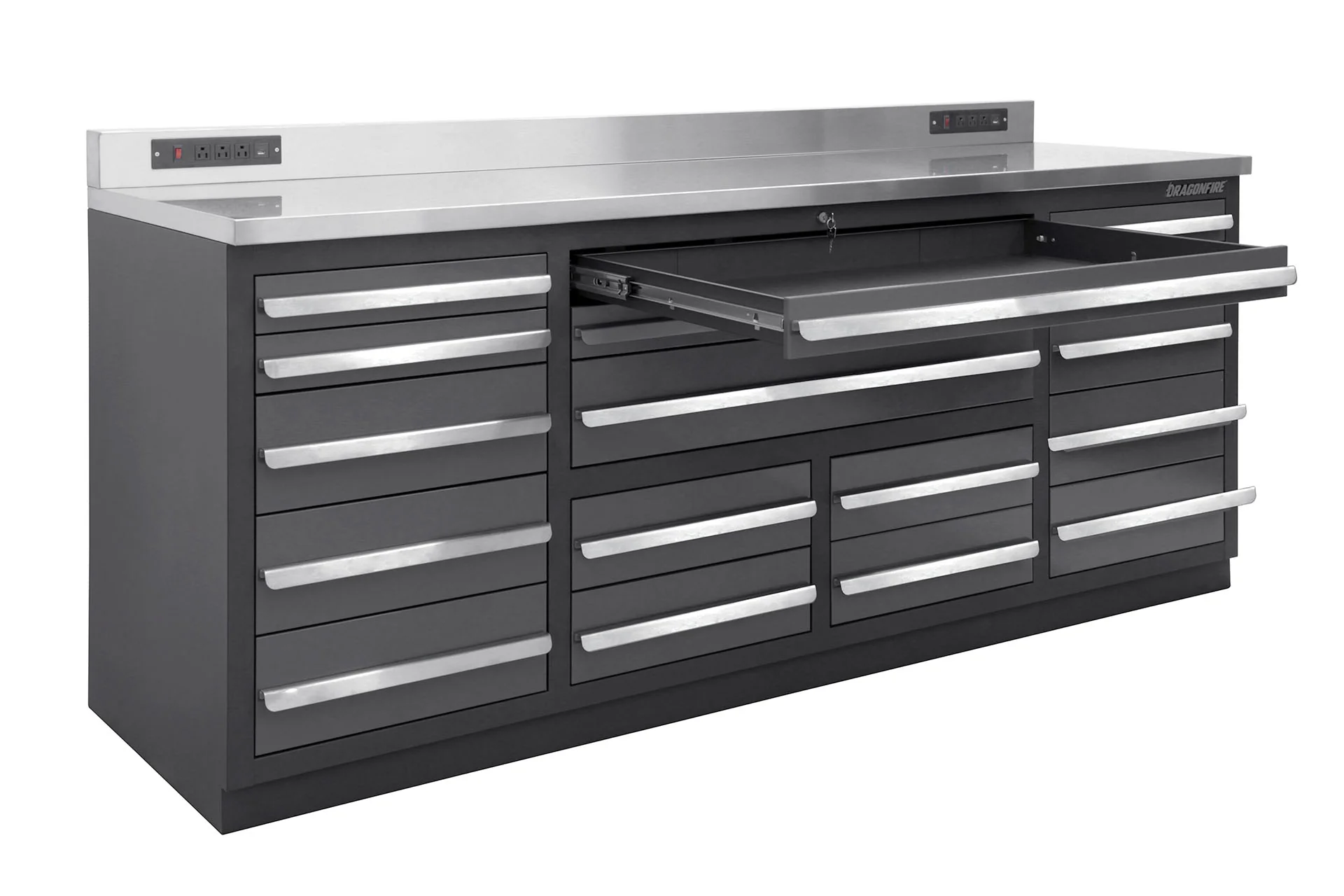 Dragonfire Tools 17 Drawer Pro Series Heavy Duty 7FT Workbench - Image 10