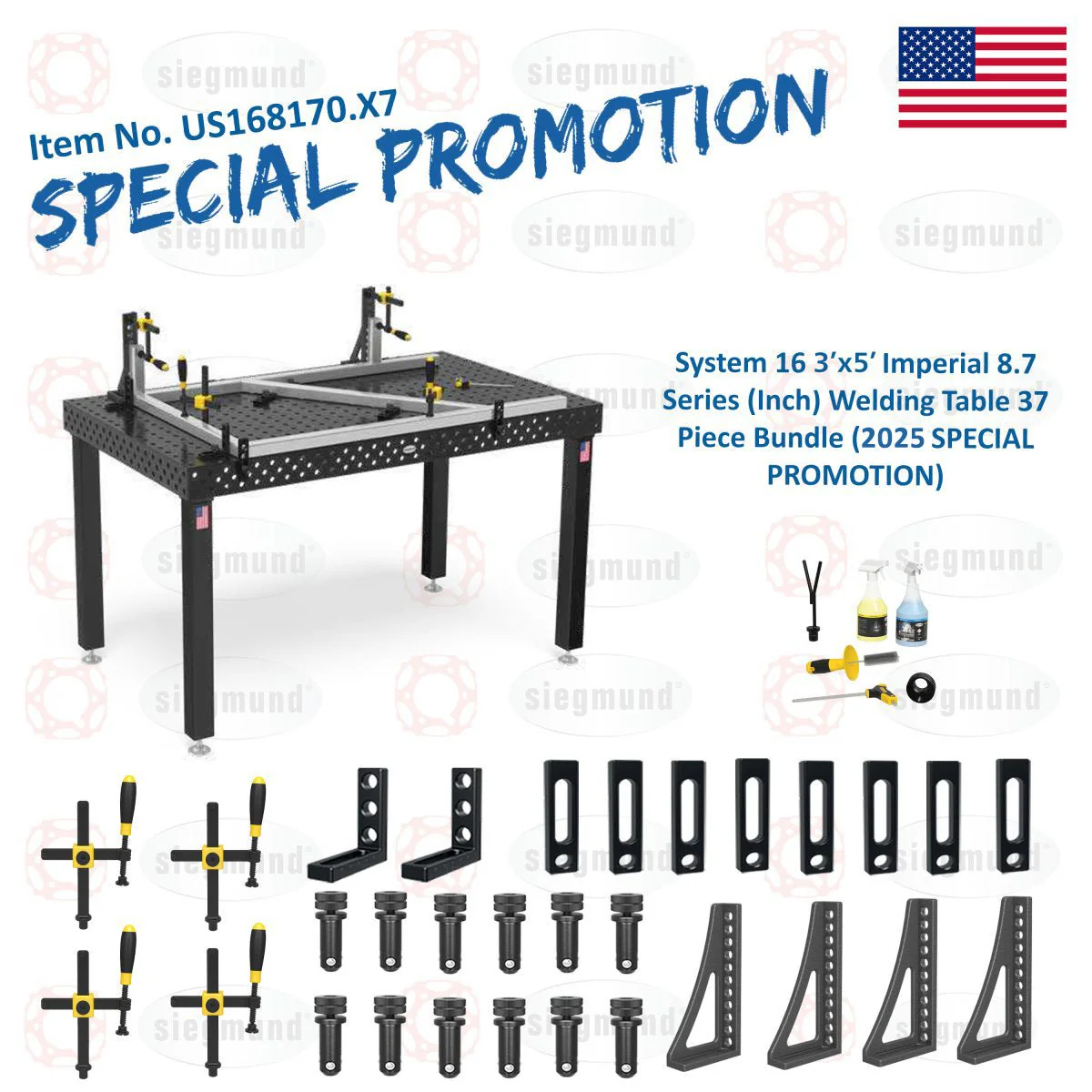 System 16 3'x5' (36"x60") Imperial 8.7 Series (Inch) Welding Table 37 Piece Bundle (2025 SPECIAL PROMOTION) - 1